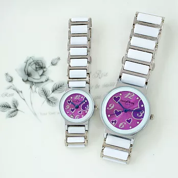Daniel Wang 3146 氣質美氛多角度切割鏡面仿陶瓷女錶-紫面紫心小型