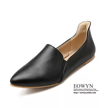 EOWYN．英倫時尚休閒尖頭平底包鞋EMD04331-44/3色/34-39碼現貨+預購34黑色