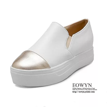 EOWYN．2016百搭新款圓頭拼色休閒平底包鞋EMD04332-59/2色/34-39碼現貨+預購34白色