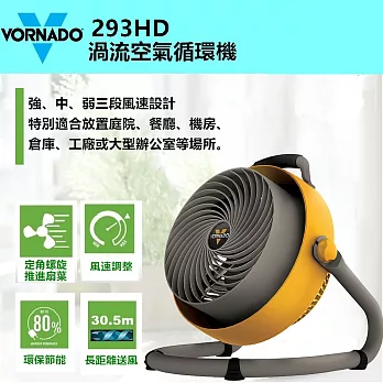 美國 VORNADO沃拿多 渦流空氣循環扇 293HD ﹝美國原裝 史上最強﹞黃色黃色