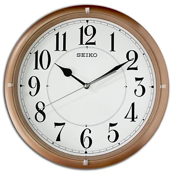 SEIKO 日本精工QXA637P 簡約美學居家靜音滑動式秒針掛鐘-香檳框白面
