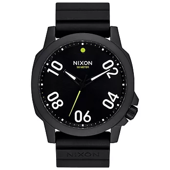 NIXON RANGER 45 SPORT 星際領航員時尚潮流腕錶-黑x橡膠