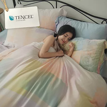 PRIMARIO 【歐若拉】台灣製 100%奧地利天絲 雙人兩用被套床包四件組