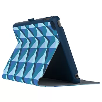 Speck StyleFolio iPad mini 4 多角度側翻皮套-藍綠菱格