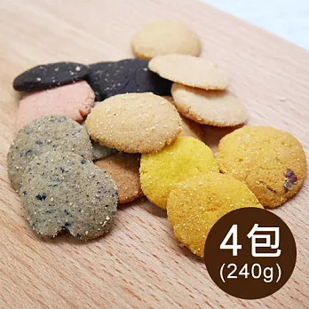 【食在安市集】米多幸福：100%純米(無蛋低糖)餅乾240g*4包
