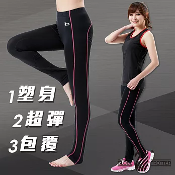 【遊遍天下】MIT台灣製3D彈力塑身輕薄款吸排機能壓力褲(P110)M黑色