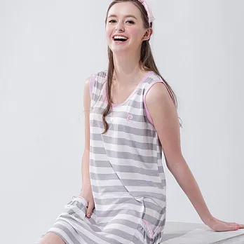 【皮爾卡登】休閒條紋居家服-灰灰