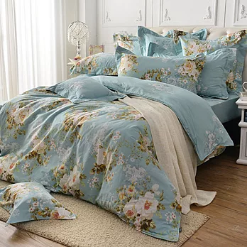 義大利La Belle《芙蓉之戀》雙人四件式防蹣抗菌舖棉兩用被床包組