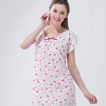 【皮爾卡登】桃色亮麗居家服白/桃