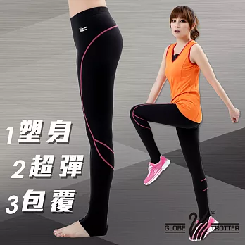 【遊遍天下】MIT台灣製3D彈力塑身吸排機能壓力褲(P111)M黑色