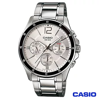 CASIO卡西歐 時尚三眼爵士石英腕錶 MTP-1374D-7A