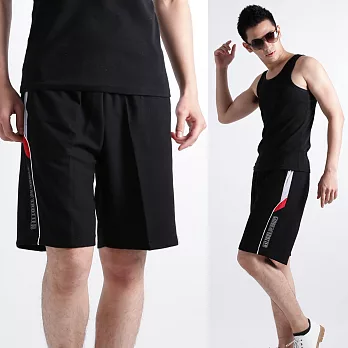 【遊遍天下】MIT台灣製男款超涼爽吸濕排汗運動短褲(P123A)M黑色