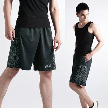 【遊遍天下】MIT台灣製男款時尚休閒運動短褲(P121A)M黑/灰