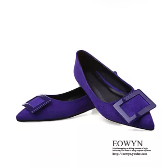 EOWYN．韓系百搭款尖頭淺口平跟包鞋EMD04364-77/3色/34-39碼現貨+預購34紫色