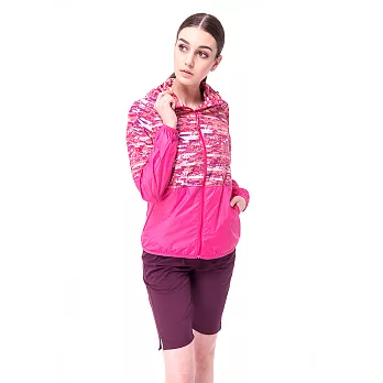 【hilltop山頂鳥】女款輕量超潑水外套S02FA4-S粉印花