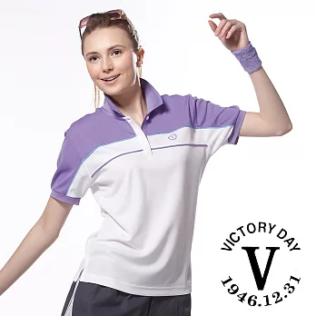 【VICTORY DAY】MIT女款抗UV休閒吸濕排汗機能POLO衫(V072)L白/紫