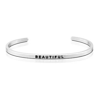 MANTRABAND BEAUTIFUL 成就專屬自己的美 銀色手環 附包裝盒