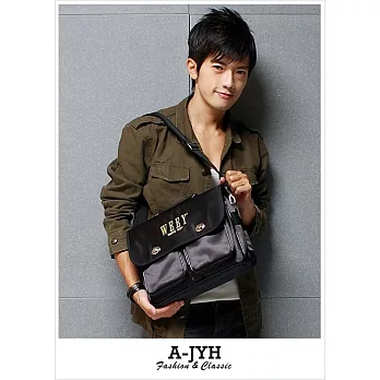 WAIPU 潮流百搭側背包 書包 公事包 (百搭黑) 110