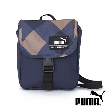 PUMA Foundation多彩插釦式小側背包 (復古藍格) 06911911