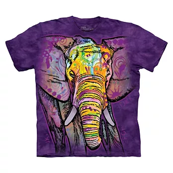 【摩達客】美國進口The Mountain 彩繪大象 純棉環保短袖T恤[現貨+預購]S(約130cm以下)