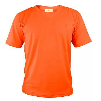 【遊遍天下】MIT中性款抗UV涼爽吸濕排汗V領機能衫(S106)M桔色