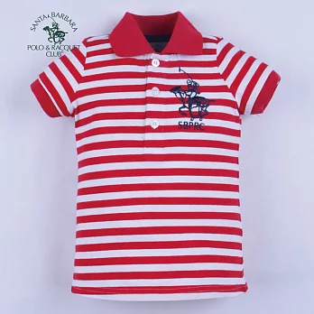 【S.B. POLO】時尚條紋POLO上衣(紅)90紅