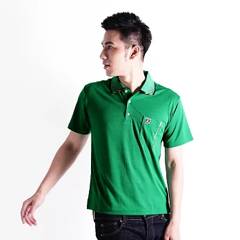 【遊遍天下】MIT台灣製男款抗UV涼爽吸濕排汗機能POLO衫(S105)XL泉綠