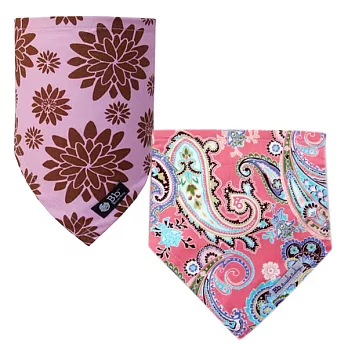美國Bazzle Baby-時尚領巾圍兜Modern Flower+Paisley(兩件一組)