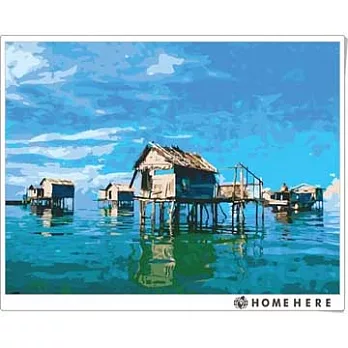 [HOMEHERE] DIY數字油畫/ 海上木屋