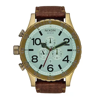 【NIXON】經典大錶徑 51-30 Chrono Leather_A124-2223(復古金)復古金