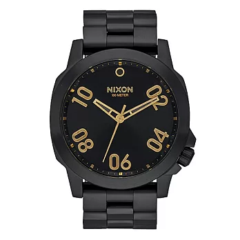 【NIXON】Ranger 45 軍事戰略潮流設計腕錶_A521黑/金