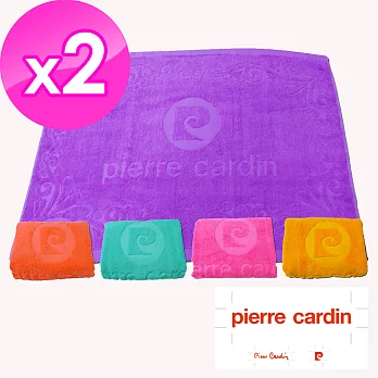 Pierre Cardin 皮爾卡登超柔亮彩緹花剪絨枕巾(2入1付)X2件組綠