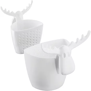 《KOZIOL》麋鹿掛式濾茶器(白)