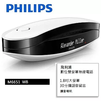 PHILIPS飛利浦數位雙螢幕無線電話 M6651WB