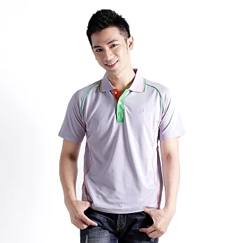 【遊遍天下】MIT台灣製男款抗UV涼爽吸濕排汗機能POLO衫(S083)M淡紫