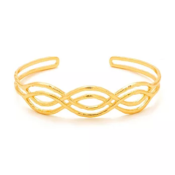 GORJANA Mesa Wave 波浪紋小寬版 金色手環 優雅多層次設計