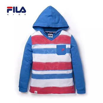 【FILA】橫條撞色帽T(藍)135藍