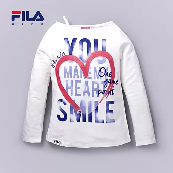 【FILA】亮麗露肩上衣(白)135白