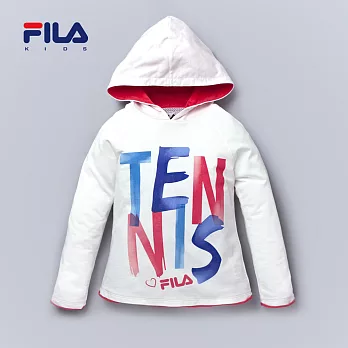 【FILA】TENNIS塗鴉感連帽上衣(白)135白