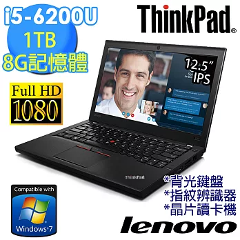 【Lenovo】ThinkPad X260 12.5吋《1.34kg》i5-6200U 1TB Win7專業版 商務筆電(20F6A02STW)