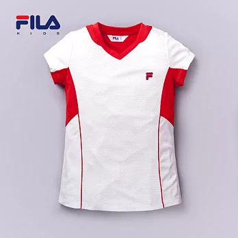 【FILA】FILA撞色圓領上衣(白)135白