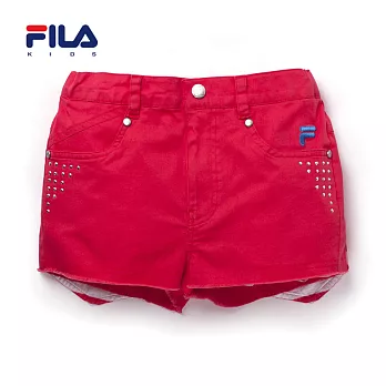 【FILA】時尚潮流平織短褲(紅)135紅