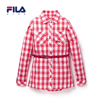 【FILA】FILA格紋平織洋裝(紅)135紅