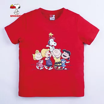 【SNOOPY】史努比歡樂家族上衣(紅)150紅