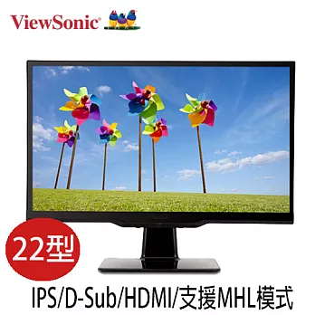 ViewSonic優派 VX2263SMHL 22型 IPS 寬液晶螢幕 (鋼琴黑)