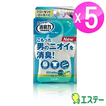 ST雞仔牌 收納空間衣櫥用吊掛式芳香劑-男用青草香32g (5入) ST-123919