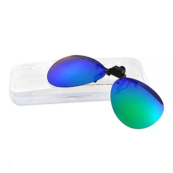 【Kelly C.】水銀炫彩_偏光眼鏡夾式鏡片-眼鏡專用前掛片 (水銀_藍綠色)