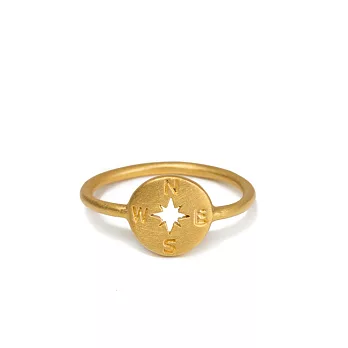 Dogeared 立體羅盤金色戒指 勇敢去冒險 Going places