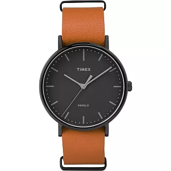 【TIMEX 】天美時週末Fairfield系列時尚手錶 (黑/橘 TXT2P91400)