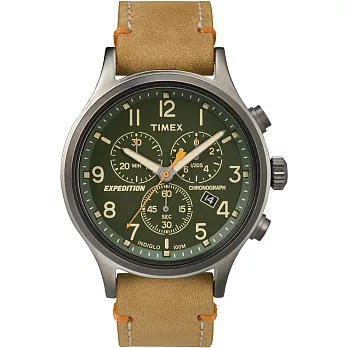 【TIMEX】天美時 Scout Chrono系列三眼計時手錶 (綠 TXT4B0400)